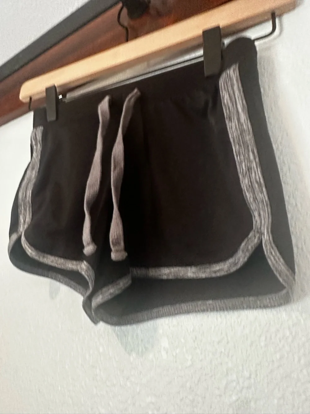 Justice Black Athletic Shorts with Gray Heather Trim Girl’s Size 6/7